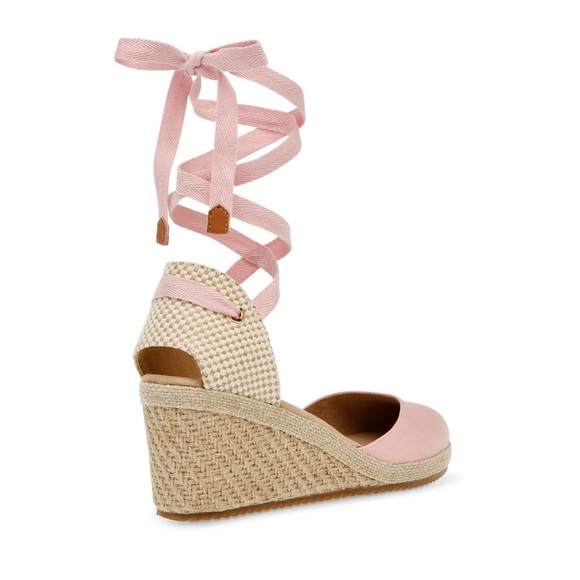 ANNE KLEIN Zelda Wedges Blush Baby Pink Sandals Espadrille- Size 11 - Picture 4 of 12